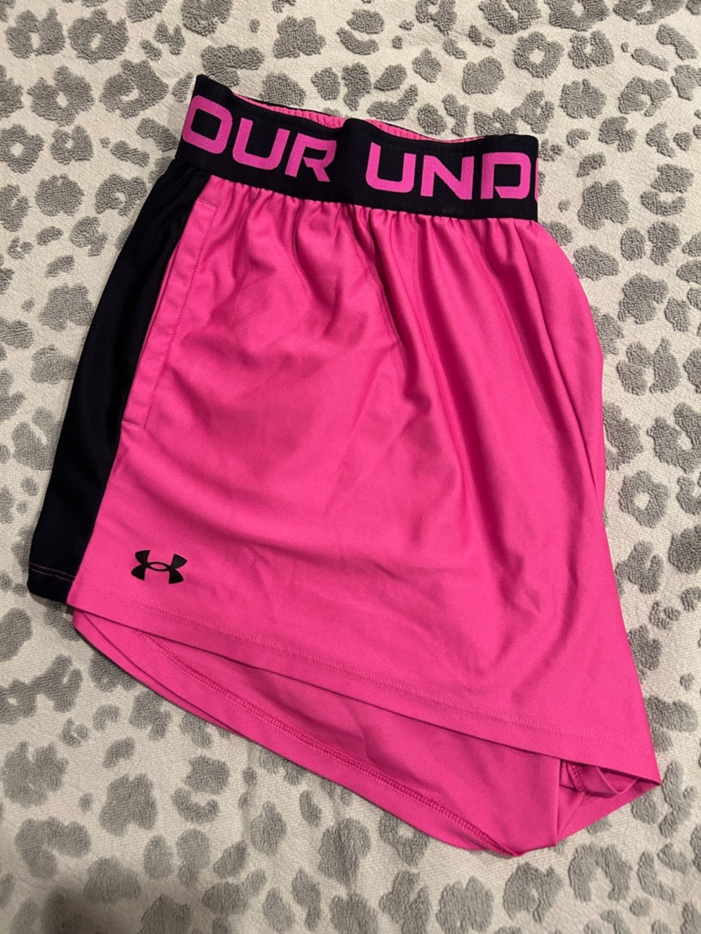Under Armour Hot Pink Shorts with Black Waistband